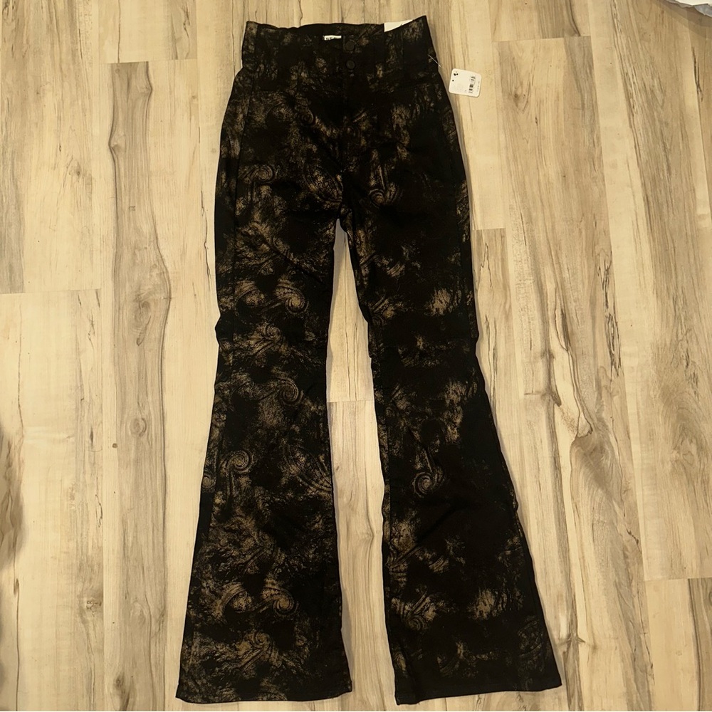 Free People Black and Gold Women Jeans